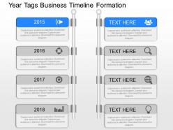 Kn year tags business timeline formation powerpoint template