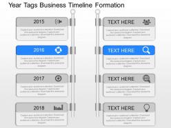 Kn year tags business timeline formation powerpoint template