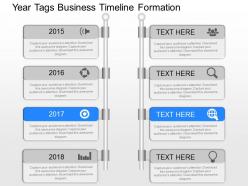 Kn year tags business timeline formation powerpoint template