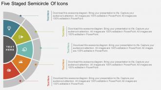 Ku five staged semicircle of icons flat powerpoint design