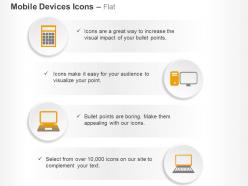 Laptop computer mobile communication internet ppt icons graphics