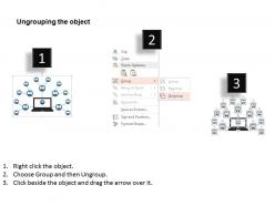 Laptop with networking icons human face flat powerpoint design