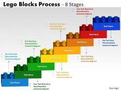 Lego blocks flowchart process diagram 8 stages