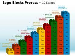 Lego blocks process 10 stages style 1 powerpoint slides and ppt templates 0412 76