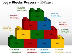 Lego blocks process 10 stages style 2 powerpoint slides and ppt templates 0412 98