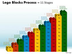 Lego blocks process 11 stages style 1 powerpoint slides and ppt templates 0412