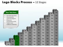 Lego blocks process 12 stages style 1 powerpoint slides and ppt templates 0412