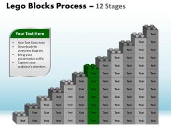 Lego blocks process 12 stages style 1 powerpoint slides and ppt templates 0412