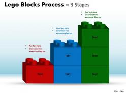 Lego blocks process 3 stages style 1 powerpoint slides and ppt templates 0412