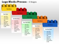 Lego blocks process 5 stages powerpoint slides