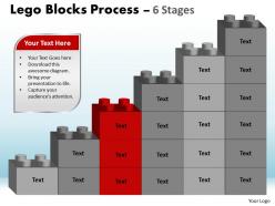 Lego blocks process 6 stages style 1 powerpoint slides and ppt templates 0412