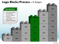 Lego blocks process 6 stages style 1 powerpoint slides and ppt templates 0412