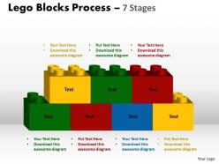 Lego blocks process 7 stages style 2 powerpoint slides and ppt templates 0412