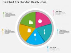 Ln pie chart for diet and health icons flat powerpoint design