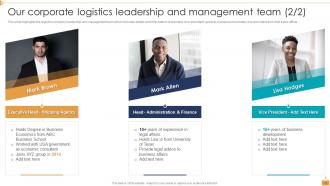 Logistic Company Profile Powerpoint Presentation Slides