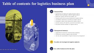 Logistics Business Plan Powerpoint Presentation Slides Image Captivating