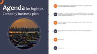 Logistics Company Business Plan Powerpoint Presentation Slides Researched Attractive