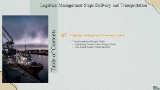 Logistics Management Steps Delivery And Transportation Powerpoint Presentation Slides