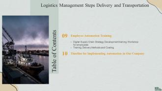 Logistics Management Steps Delivery And Transportation Powerpoint Presentation Slides