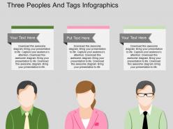 Lt three peoples and tags infographics flat powerpoint design