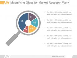 Magnifying glass for market research work ppt