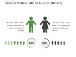 Male vs female ratio in business industry powerpoint slide ideas