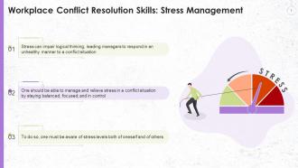 Managing Conflict With Stress Management Training Ppt