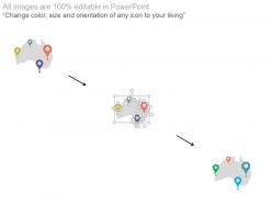 Map of australia with location percentage icons powerpoint slides