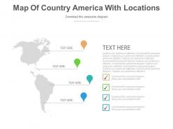 Map of country america with locations powerpoint slides