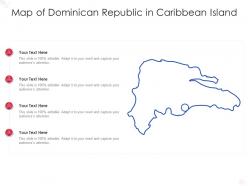 Map of dominican republic in caribbean island