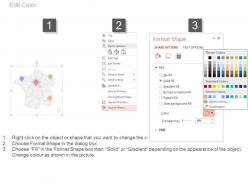 Map of france with percentage tags powerpoint slides