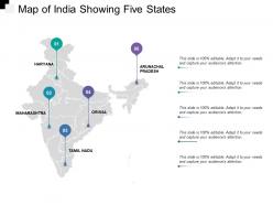 Map of india showing five states