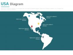 Map of united nations with various location indication powerpoint slides