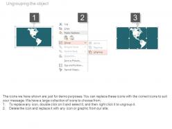 Map of united nations with various location indication powerpoint slides