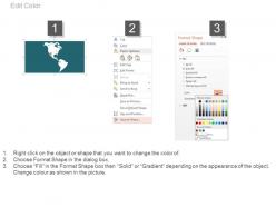 Map of united nations with various location indication powerpoint slides