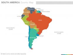 Maps of south america continent countries in powerpoint