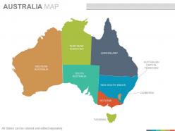 Maps of the australian australia continent countries in powerpoint