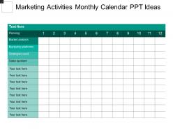 Marketing activities monthly calendar ppt ideas