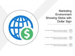 Marketing environment showing globe with dollar sign