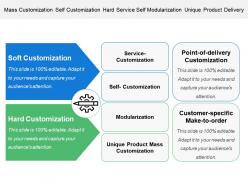 Mass customization self customization hard service self modularization unique product delivery