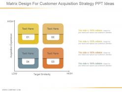 Matrix design for customer acquisition strategy ppt ideas