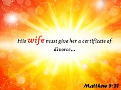 Matthew 5 31 his wife must give her powerpoint church sermon