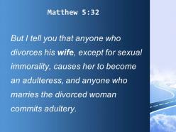 Matthew 5 32 the divorced woman commits adultery powerpoint church sermon