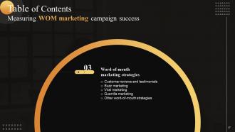 Measuring WOM Marketing Campaign Success Powerpoint Presentation Slides MKT CD V Editable Designed