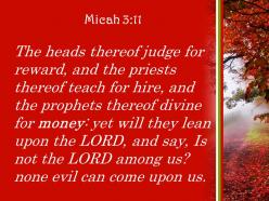 Micah 3 11 no disaster will come upon us powerpoint church sermon