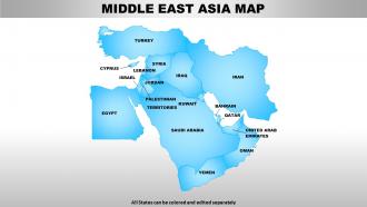 Middle east asia continents powerpoint maps