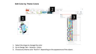 Mobile with apps for technology and communication ppt slides