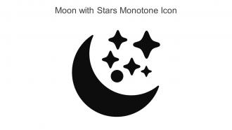 Moon With Stars Monotone Icon In Powerpoint Pptx Png And Editable Eps Format