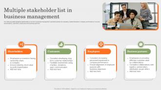 Multiple Stakeholder List In Business Management