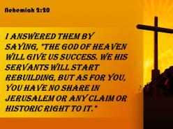 Nehemiah 2 20 the god of heaven will give powerpoint church sermon